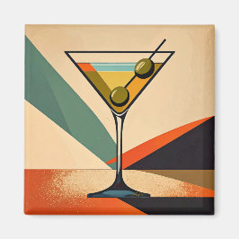 Íman Arte de Martini com Bloco de Cores Modernista de M