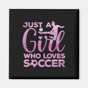 Íman Arte de Menina de Futebol Para Meninas Crianças Me