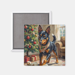 Íman Arte de Natal com Australian Kelpie Pastor