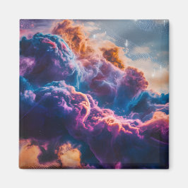 Íman Arte de Nebulosa Espacial Abstrata - Colorida e Có