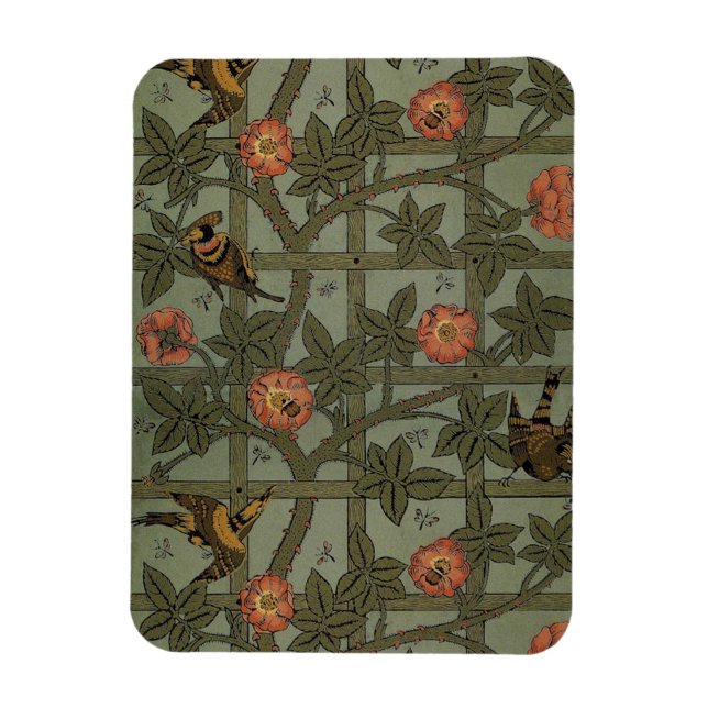 Íman Arte de Papel de Parede Treliça de William Morris (Vertical)