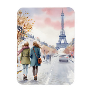 Íman Arte de Parede Aquarela Torre Eiffel de Paris
