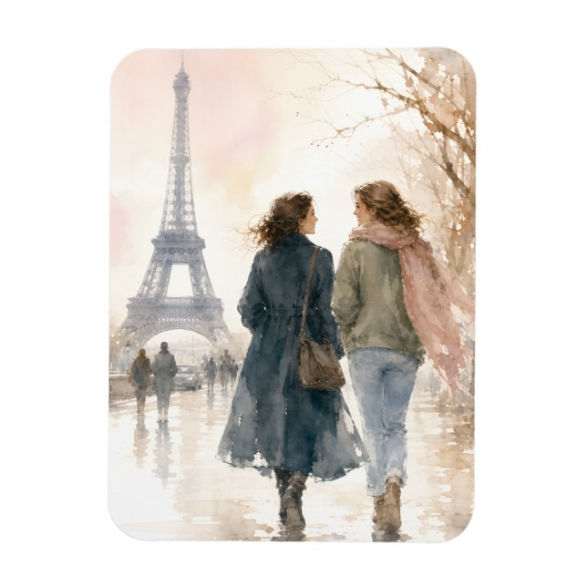 Íman Arte de Parede Aquarela Torre Eiffel de Paris (Vertical)