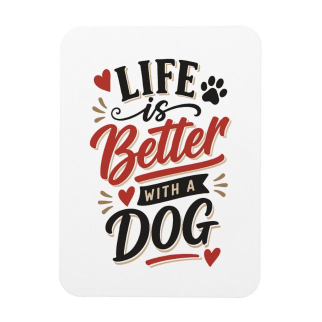 Íman Arte de Parede para Amantes de Cachorros - A Vida  (Vertical)