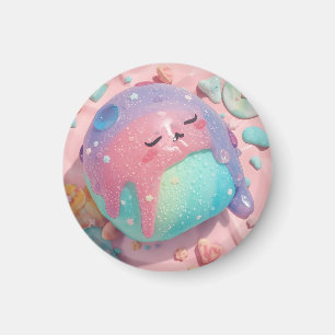 Íman Arte de Personagem Kawaii com Gotejamento Pastel