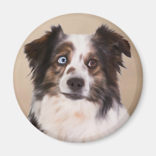 Íman Arte de pintura a óleo do cão pastor australiano