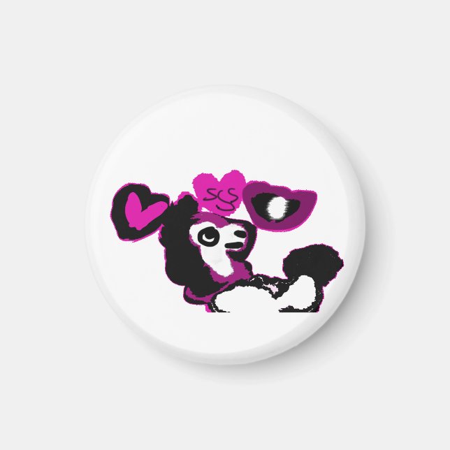 Íman Arte de poodle roxo (Frente)