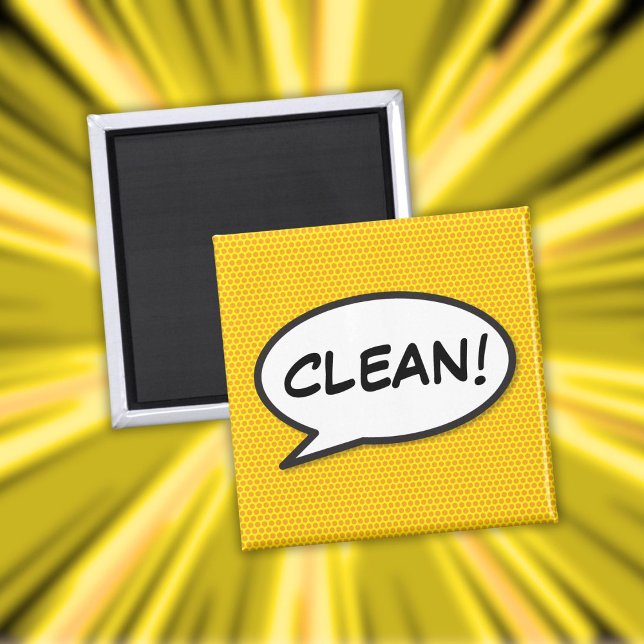 Íman Arte de Pop do Livro de Comédia Retrópico Limpo da (Dishwasher Clean Fun Retro Comic Book Pop Art Magnet)