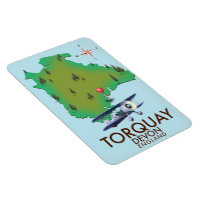 Arte de pôster de mapa antigo de Torquay Devon.