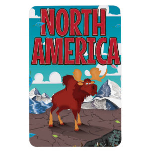 Íman Arte de poster de viagens de desenhos da América