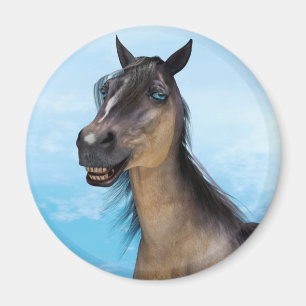 Íman Arte de retrato de cavalo com sorriso engraçado