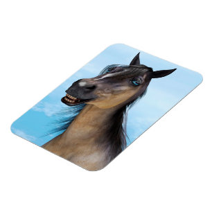 Íman Arte de retrato de cavalo com sorriso engraçado
