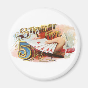 Íman Arte de rótulo de charuto vintage Straight Flush c