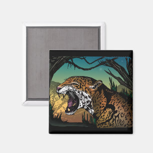 Íman Arte de selva feroz da onça-pintada – Azul-turques