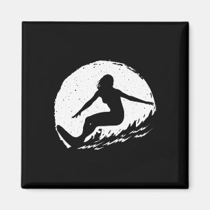 Íman Arte de Surf para Mulheres Meninas Praia Surfista