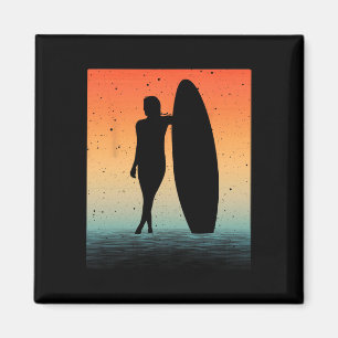 Íman Arte de Surfista Para Mulheres Meninas Prancha de 
