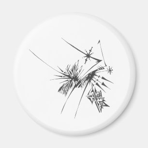 Íman Arte de Tatuagem Tribal Abstrata Preto e Branco 99