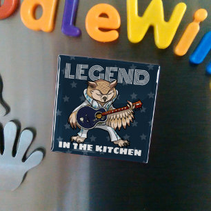 Íman Arte de uma Estrela do Rock na Cozinha com uma Est