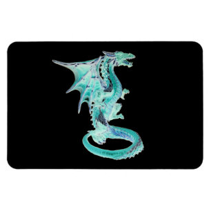Íman Arte de uma Fantástica Criatura Dragão Azul-Celest