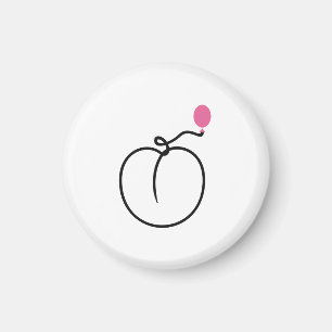 Íman Arte de uma linha minimalista de pêssego com balão