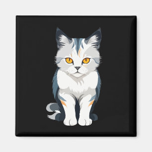 Íman Arte de Vetor de Cat com Cores Vibrantes