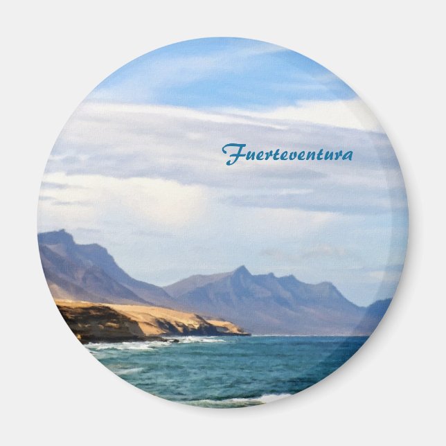 Íman Arte de Viagem da Costa do Oceano de Fuerteventura (Frente)