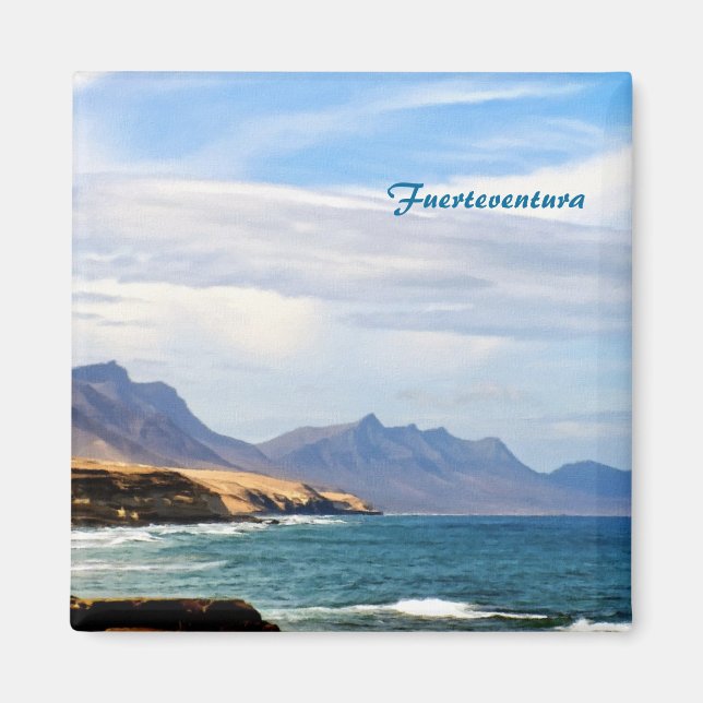 Íman Arte de Viagem da Costa Oceânica de Fuerteventura (Frente)