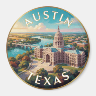 Íman Arte de Viagem do Capitólio da Skyline de Austin T