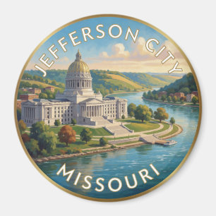 Íman Arte de Viagem do Capitólio de Jefferson City Miss