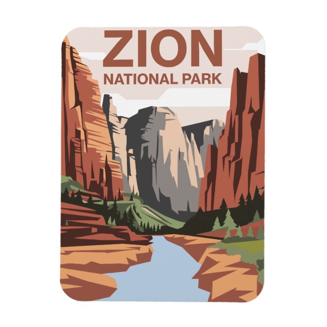 Íman Arte de Viagem do Parque Nacional Zion (Vertical)