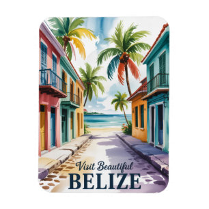 Íman Arte de Viagem em Aquarela Vintage Belize
