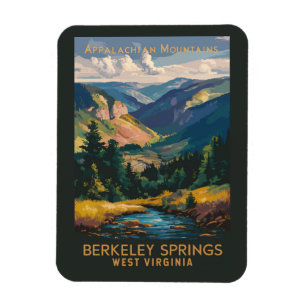 Íman Arte de Viagem Ilustrativa de Berkeley Springs Ant