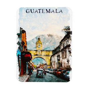 Íman Arte de Viagem Retro Vintage da Guatemala