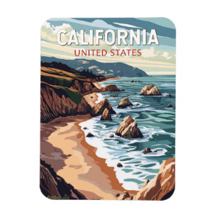 Íman Arte de Viagem Vintage Califórnia