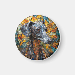 Íman Arte de Vidro Colorido de Cachorro Galgo Italiano
