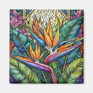 Íman Arte de vidro colorido tropical