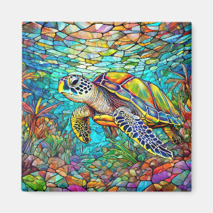 Íman Arte de vidro colorido tropical