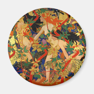 Íman Arte Deco Antigo, Diana e suas Ninfas ou a Caça