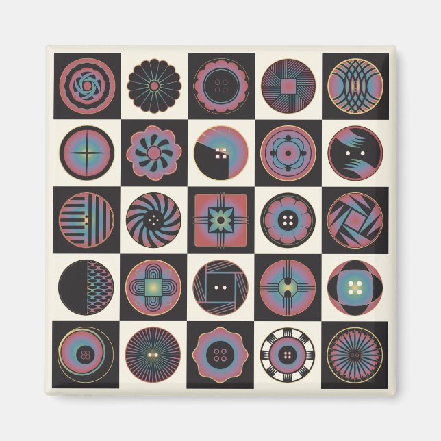 Íman Arte Deco Buttons Magnet (Frente)