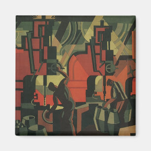 Íman Arte Deco Vintage de Negócios Industrial de Fabric