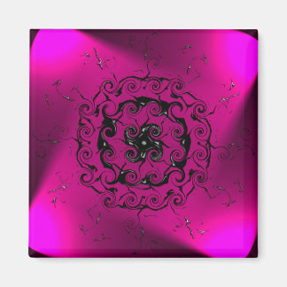 Íman Arte digital geométrica, ímã roxo espiral