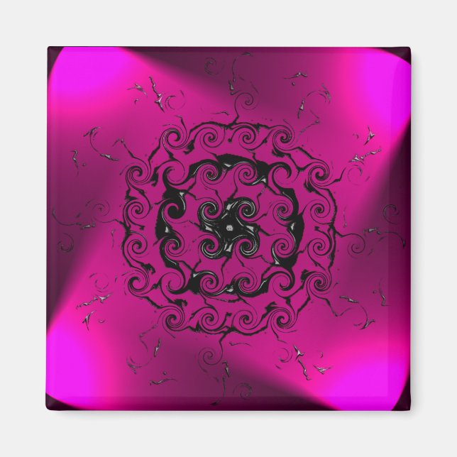 Íman Arte digital geométrica, ímã roxo espiral (Frente)