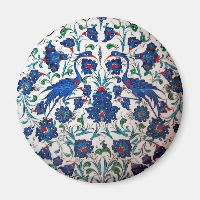 Íman Arte do Azulejo do Pássaro Heronológico (Frente)