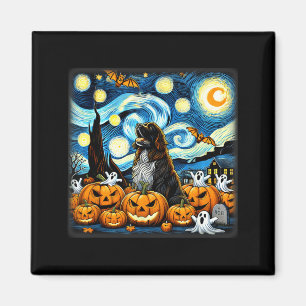 Íman Arte do Céu Noturno Cão de Terra Nova Halloween