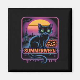 Íman Arte do Dia das Bruxas de Gato Negro Summerwin