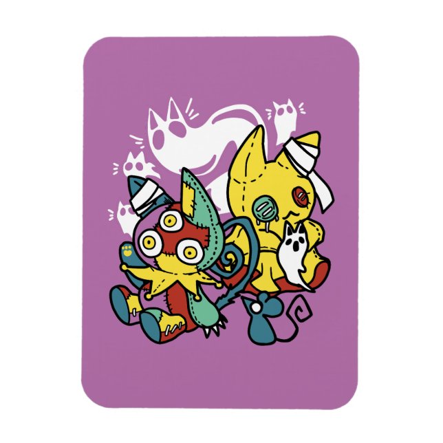 Íman Arte do Dia das Bruxas de Gatos Cerrantes: Assusta (Vertical)