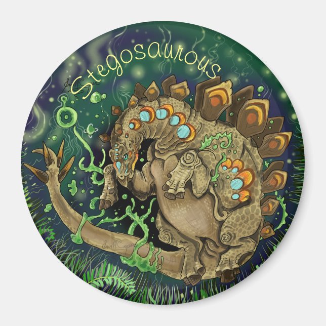 Íman Arte do Dinossauro do Stegosaurous (Frente)