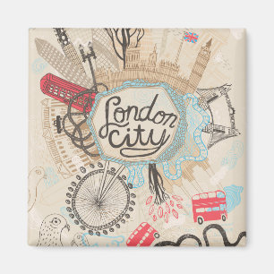 Íman Arte do Doodle da cidade de Londres