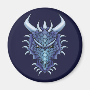 Íman Arte do Dragão legal - Cabeça de Dragão Magro Azul
