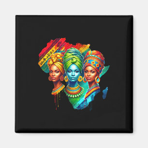 Íman Arte do Patrimônio da Rainha Negra Mapa Africano H